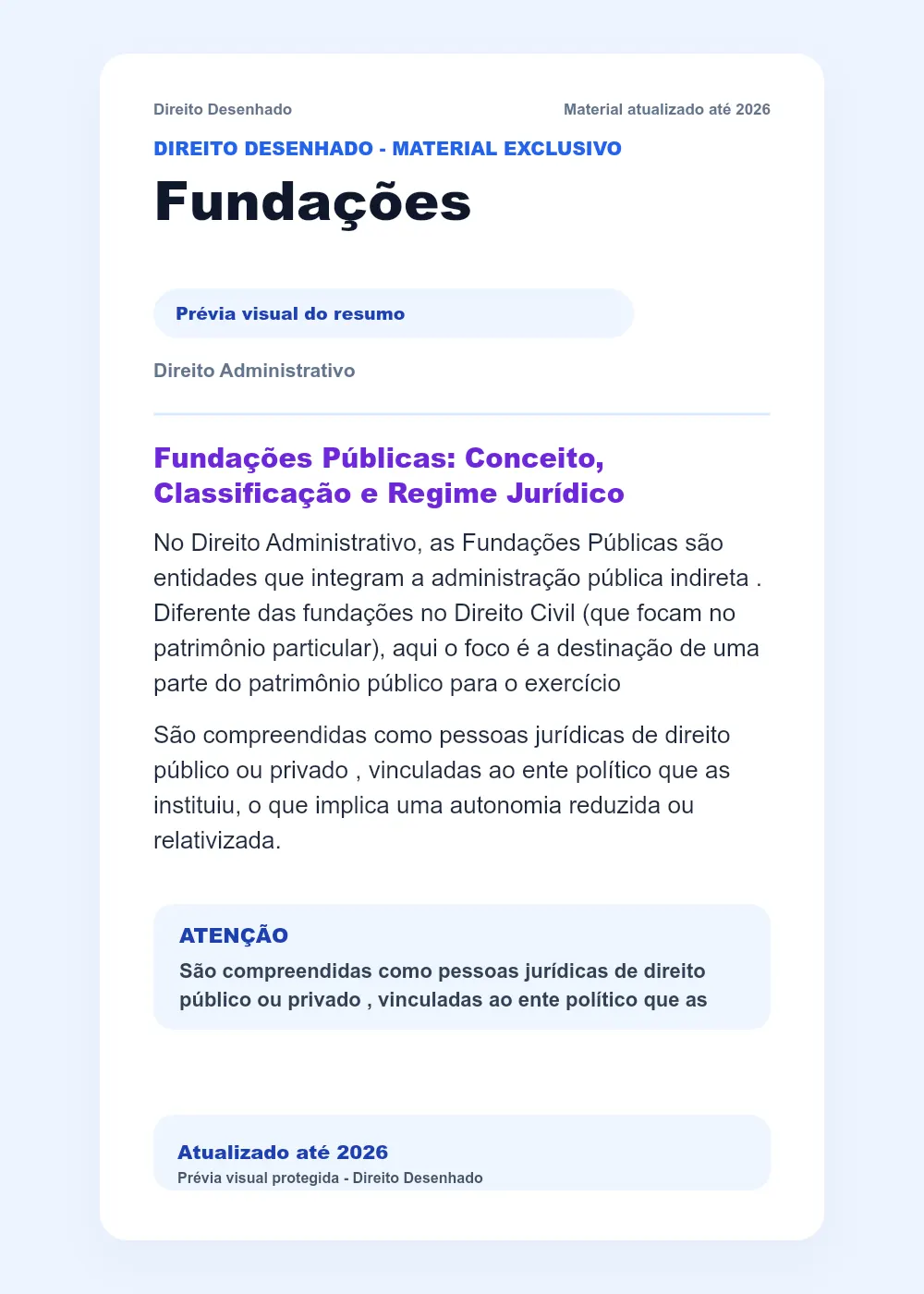 Resumos de Direito Administrativo: Fundações