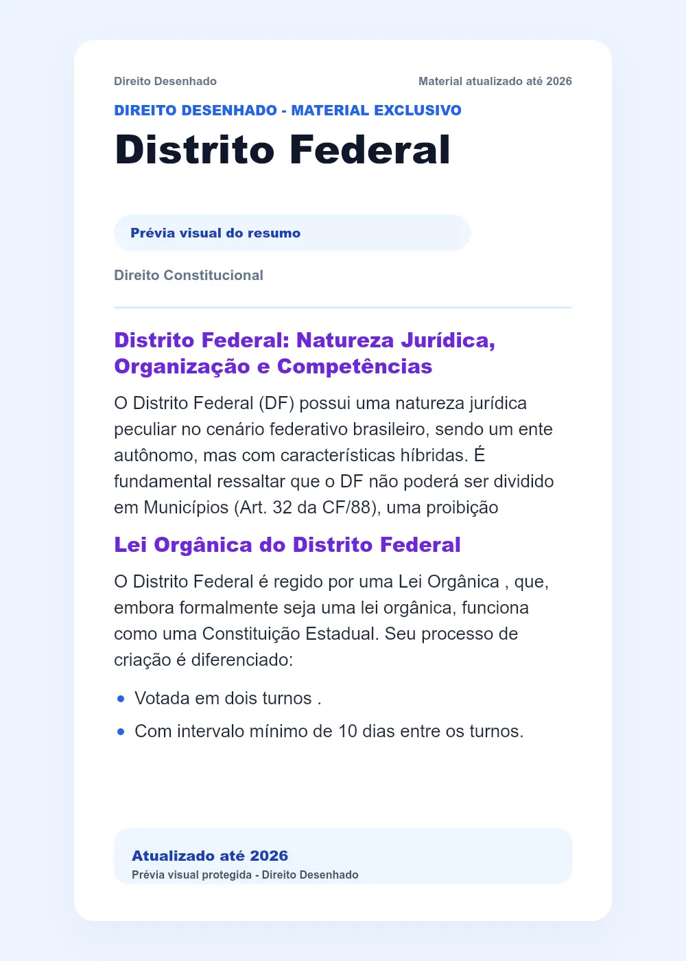 Combo de Resumos em PDF: Distrito Federal