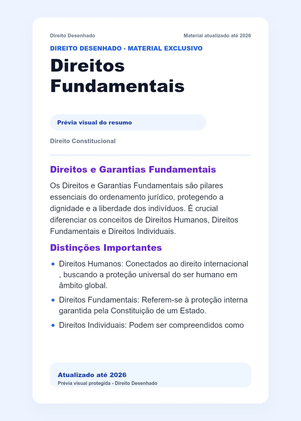 Resumos de Direito Constitucional: Direitos Fundamentais