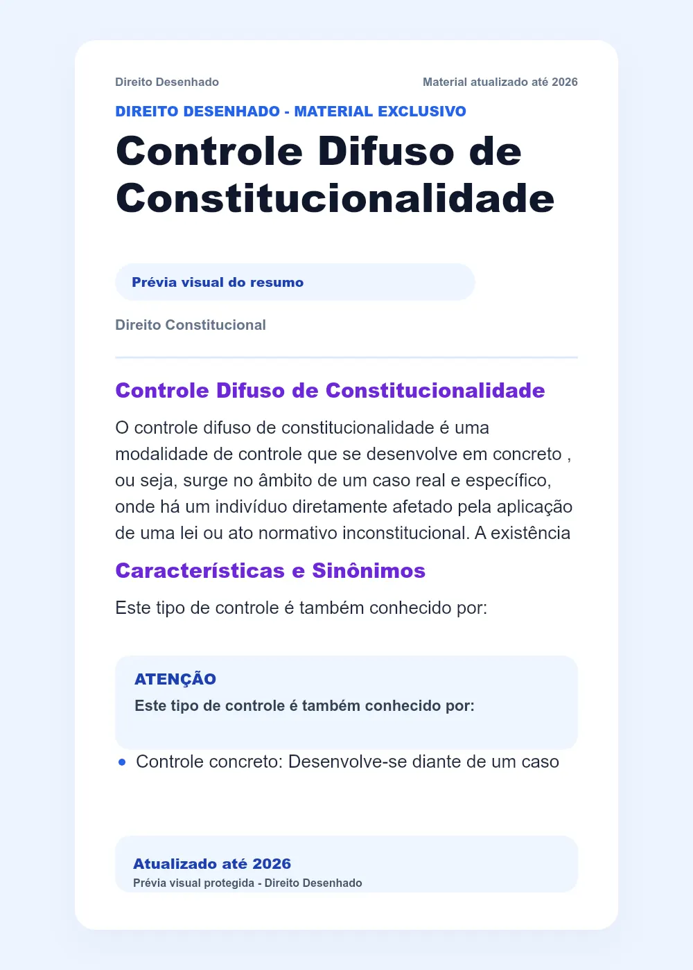 Resumos de Direito Constitucional: Controle Difuso de Constitucionalidade