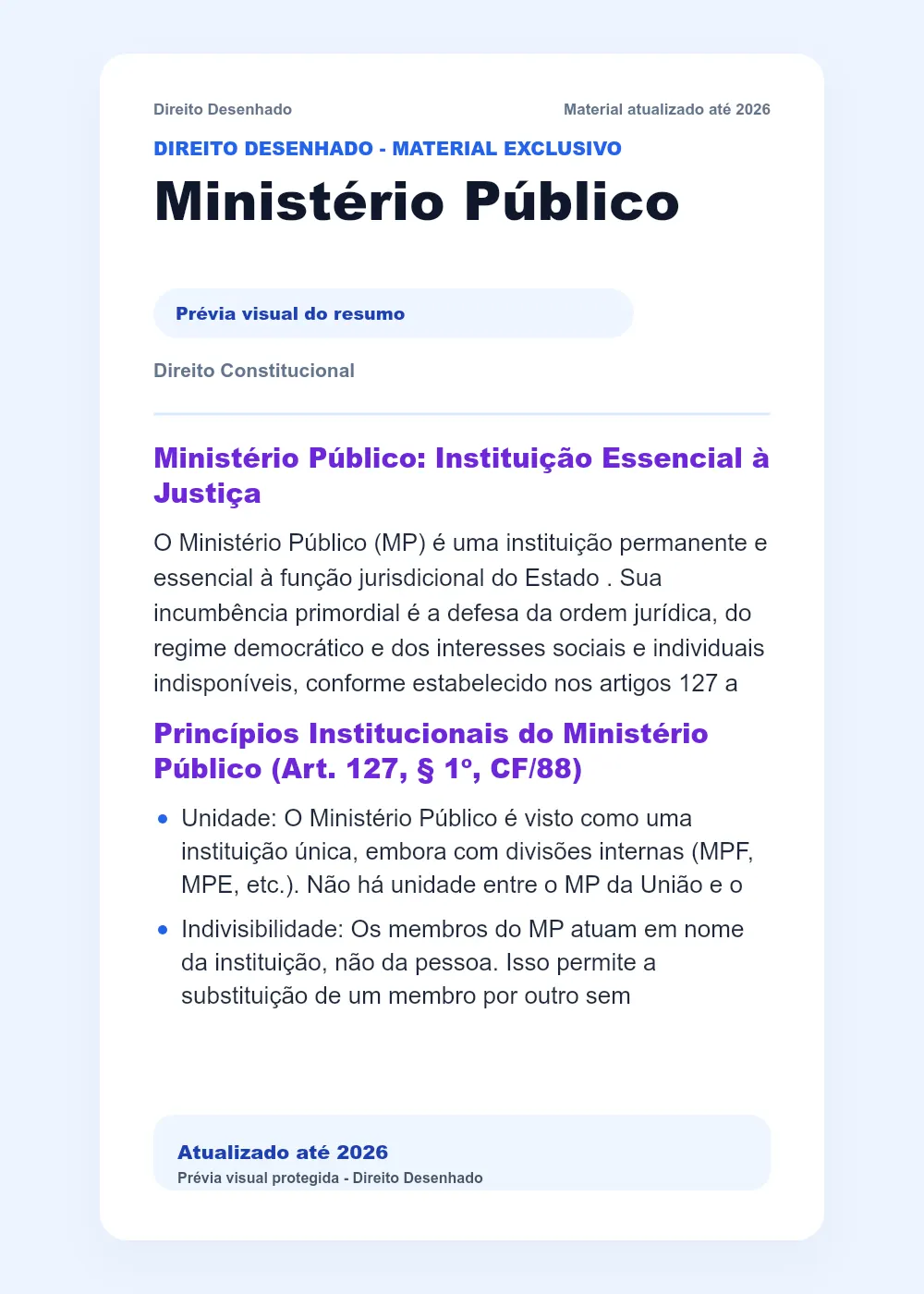 Resumos de Direito Constitucional: Ministério Público
