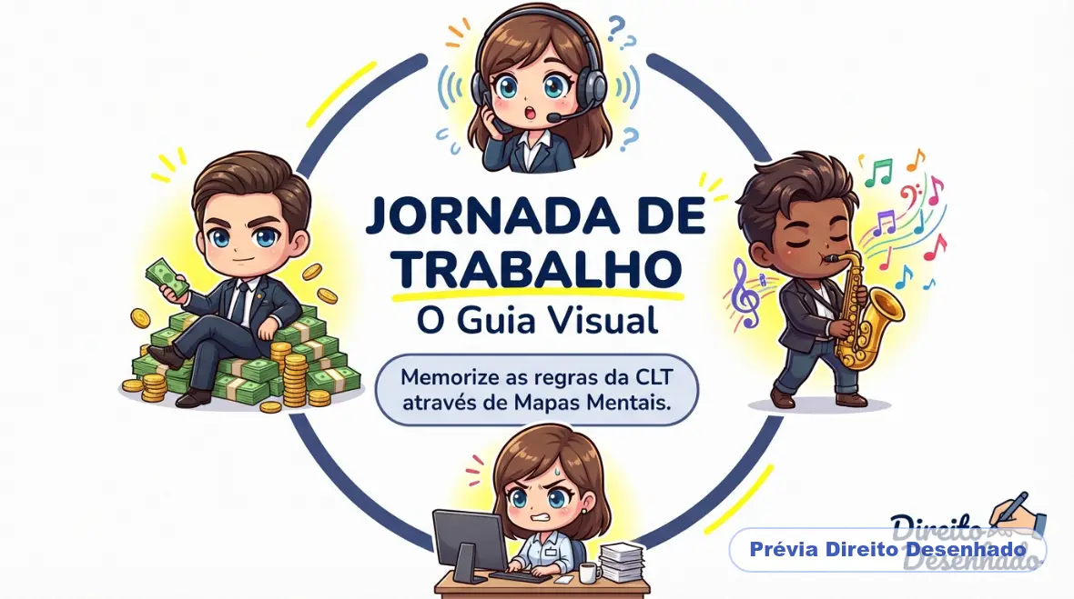 Mapas mentais de Direito do Trabalho: Jornada de Trabalho
