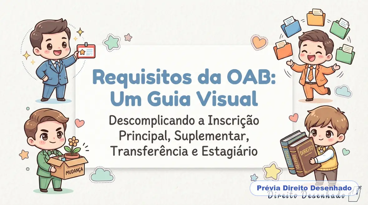 Mapas mentais de Ética - OAB: Requisitos e Tipos de Inscrição na OAB
