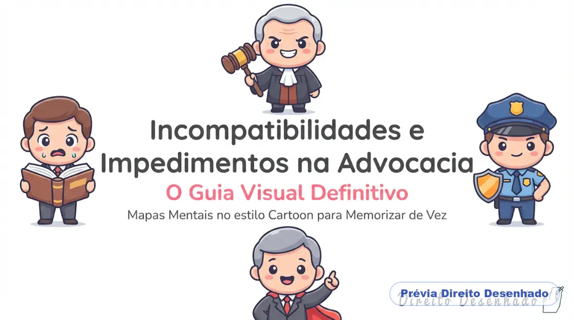Mapas mentais de Ética - OAB: Incompatibilidades e Impedimentos no Exercício da Advocacia