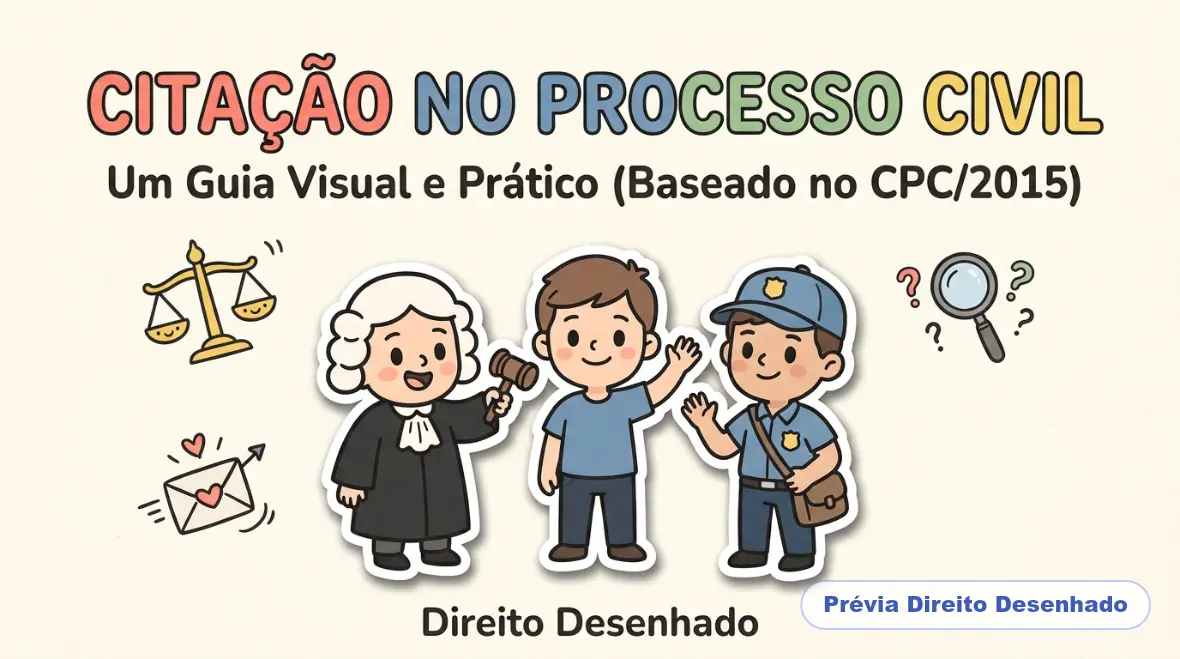 Mapas mentais de Processo Civil: Citação (Atualizado pela Lei 14195) - Processo Civil
