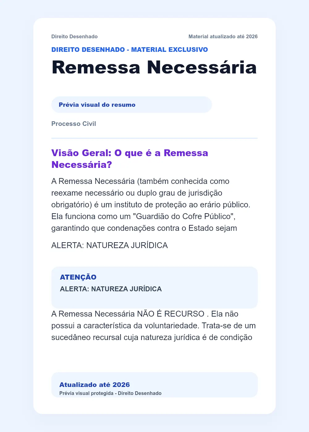 Resumos de Processo Civil: Remessa Necessária