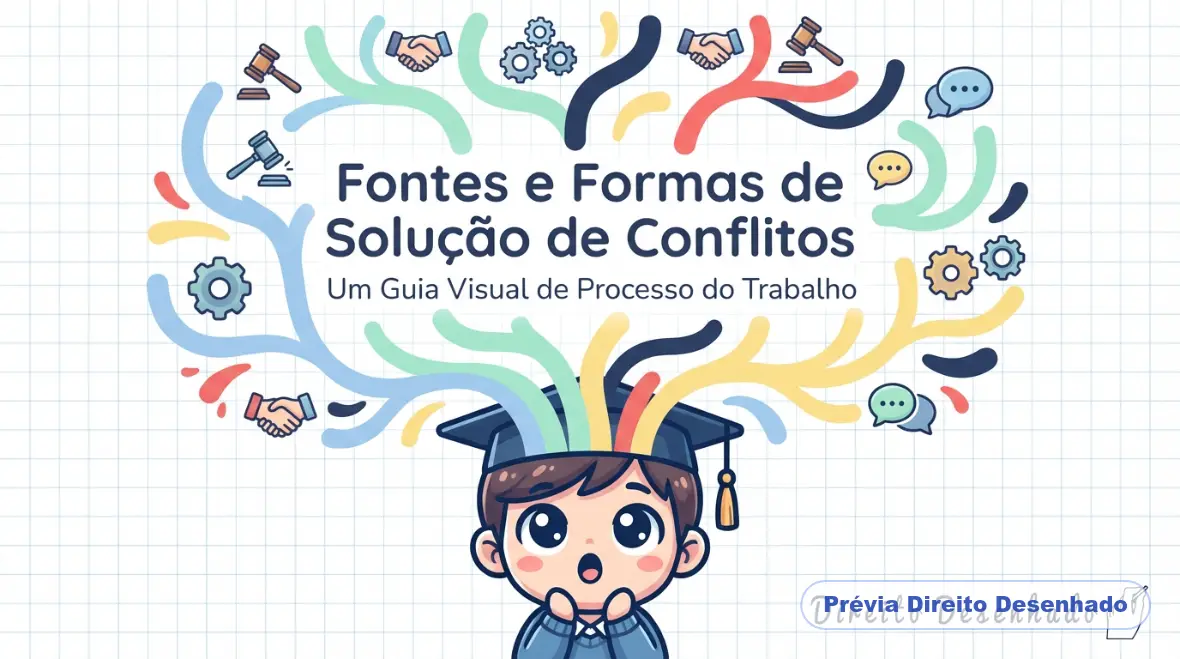 Mapas mentais de Processo do Trabalho: Fontes e Formas de Solução de Conflito