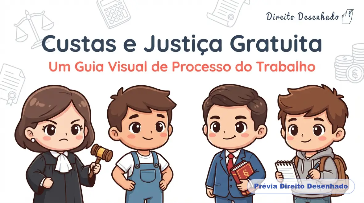 Mapas mentais de Processo do Trabalho: Custas e Justiça Gratuita