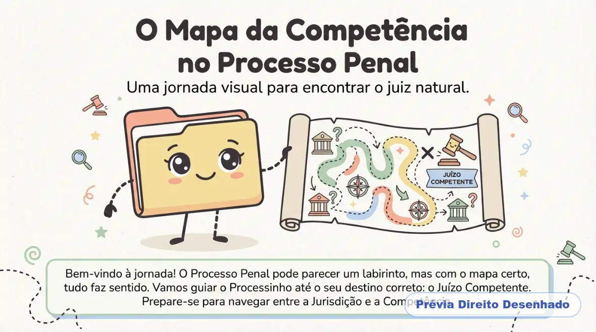 Mapas mentais de Processo Penal: Competência: Conceito e Competência em Razão da Matéria