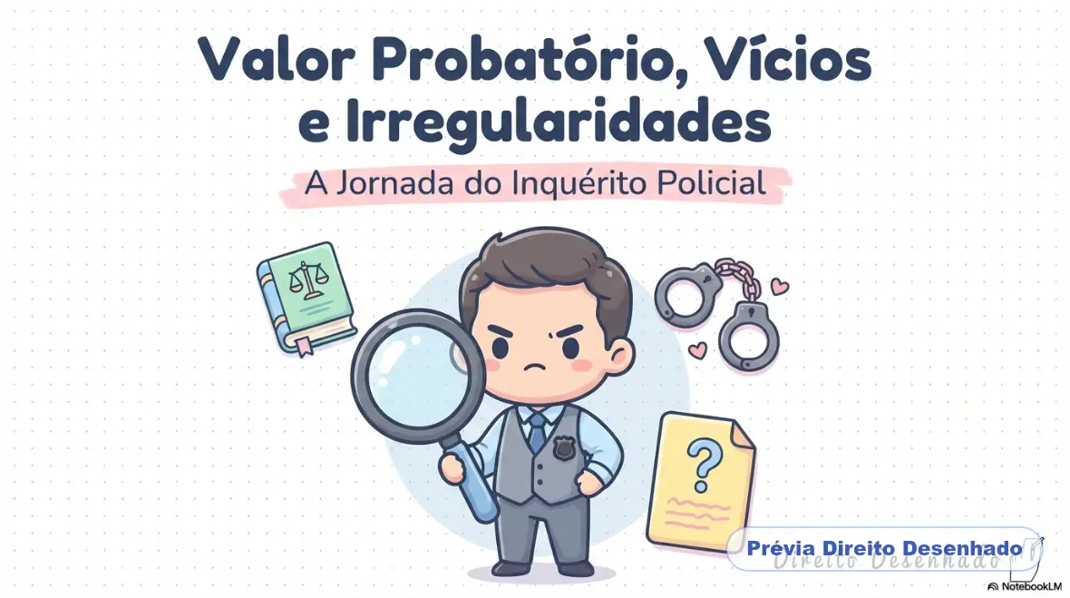 Mapas mentais de Processo Penal: Inquérito Policial: Valor Probatório, Vícios e Irregularidades